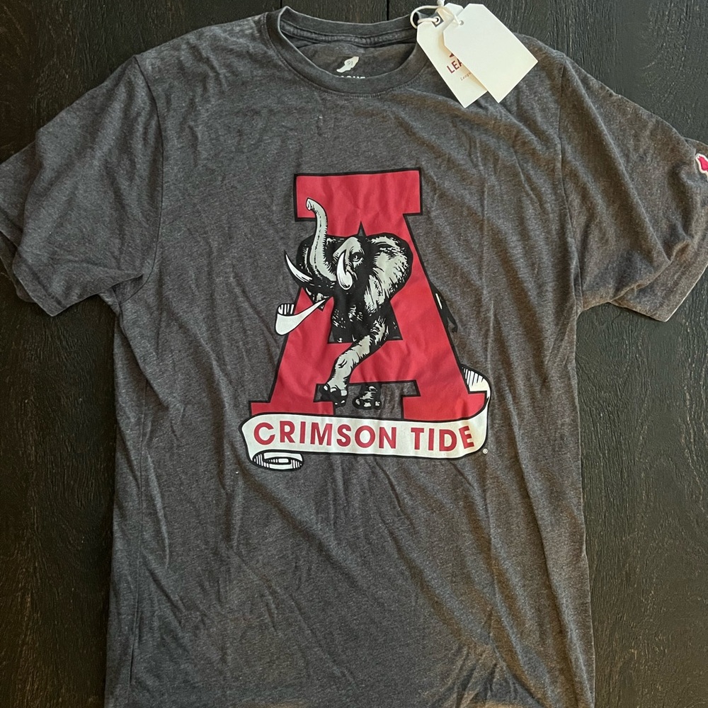 League Gray and Red Short Sleeve Tee